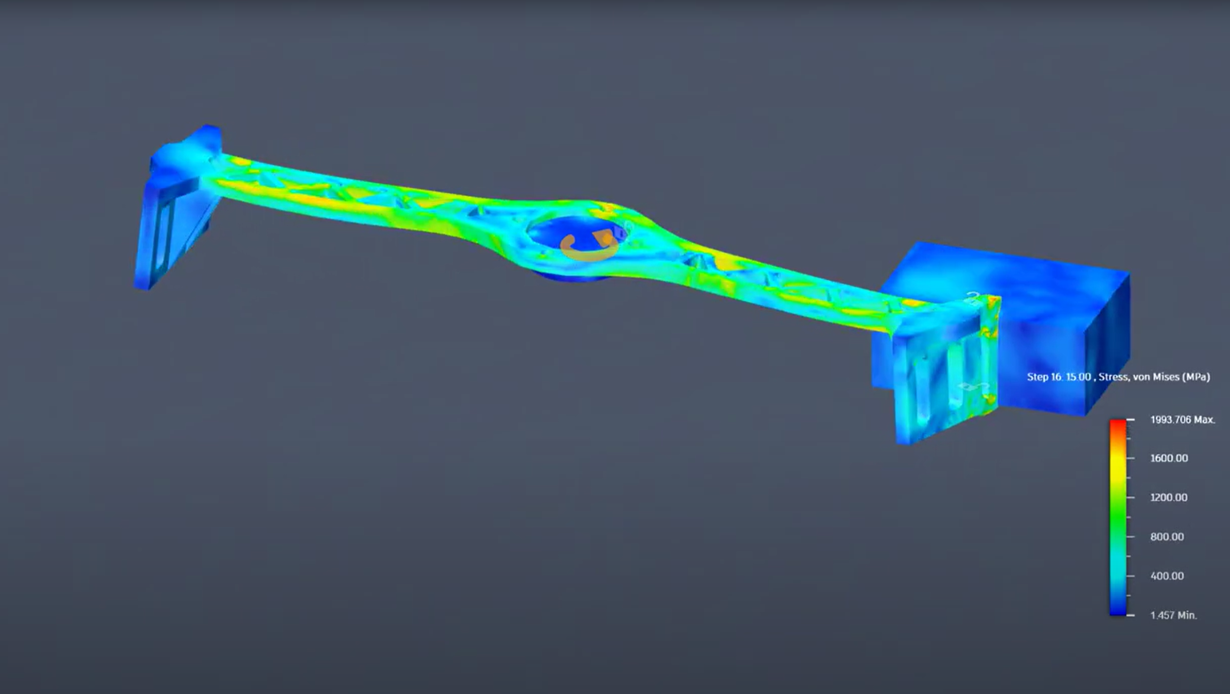 Weapon FEA stress plot
